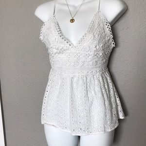 Eyelet White tank top